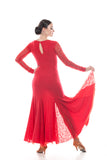 "Grace Red Lace" Ballroom Dress - DanceLuxe Boutique