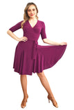 Purple Wrap Latin Dress - DanceLuxe Boutique