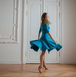 Teal Wrap Latin Dress - DanceLuxe Boutique