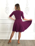 Purple Wrap Latin Dress - DanceLuxe Boutique