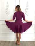 Purple Wrap Latin Dress - DanceLuxe Boutique