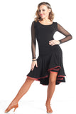 "Joanna Net Sleeve" Latin Dance Dress - DanceLuxe Boutique