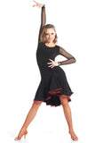 "Joanna Net Sleeve" Latin Dance Dress - DanceLuxe Boutique