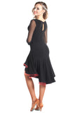 "Joanna Net Sleeve" Latin Dance Dress - DanceLuxe Boutique