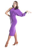 "Purple Diamonds" Latin Ballroom Dance Dress - DanceLuxe Boutique
