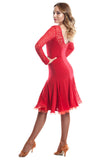 Fabiana Red Latin Dress - DanceLuxe Boutique
