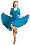 Teal Wrap Latin Dress - DanceLuxe Boutique