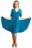 Teal Wrap Latin Dress - DanceLuxe Boutique