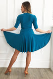 Teal Wrap Latin Dress - DanceLuxe Boutique