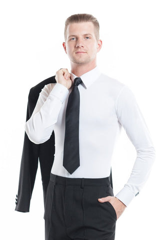 Men's White Dance Shirt - DanceLuxe Boutique