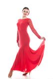 "Grace Red Lace" Ballroom Dress - DanceLuxe Boutique